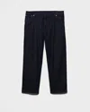Prada Men's Chevron Denim Jeans In Navy