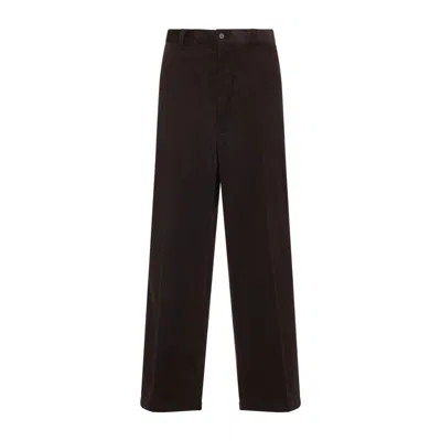 Prada Wide-leg Corduroy Trousers With Classic Design In Brown