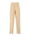 Prada Wide-leg Cotton Trousers In Brown