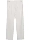 Prada Wide-leg Cotton Trousers In White
