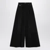 Prada Triangle Logo Wide-leg Jeans In Black