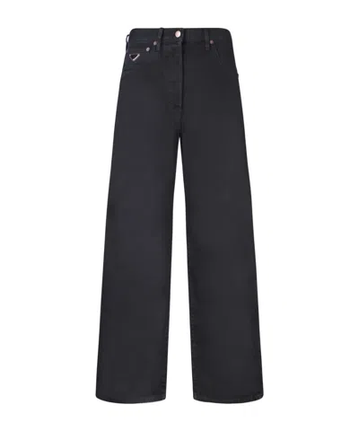 PRADA PRADA LOGO-TRIANGLE WIDE-LEG SELVEDGE JEANS