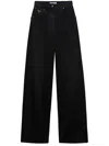 Prada High-rise Wide Leg Denim Jeans In Schwarz