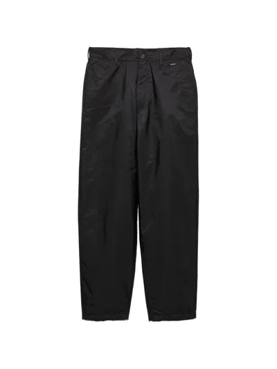 Prada Wide-leg Logo-detail Trousers In Black