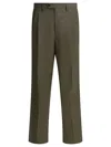 Prada Wide Leg Pants In Wool In Green