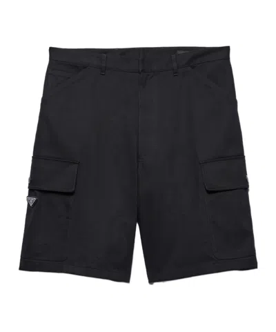 PRADA PRADA TRIANGLE-LOGO BERMUDA SHORTS