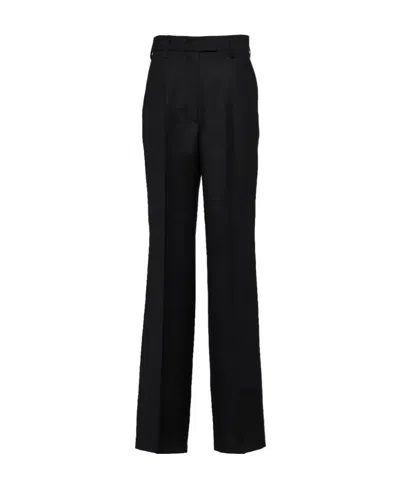 Prada Wide-leg Tailored Trousers In Black