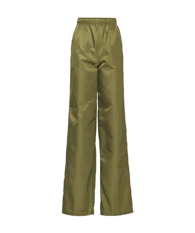 Prada Wide-leg Trousers In Green