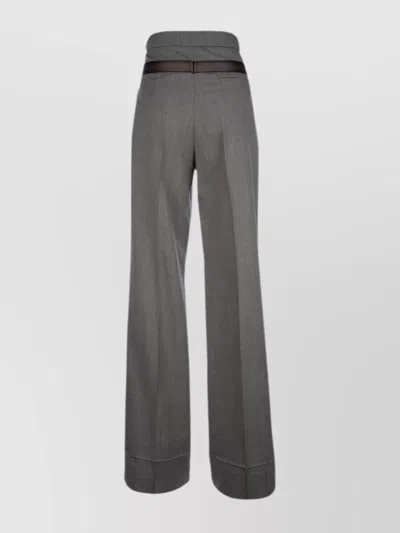 Prada Wide Leg Trousers With Back Seam Detail