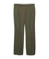 Prada Wide-leg Wool Pants In Green