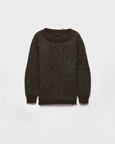 PRADA WIDE-NECK SHETLAND WOOL SWEATER