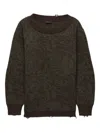 Prada Wide-neck Wool Sweater In Brown