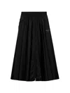 Prada Black Re-nylon Midi Skirt In Black