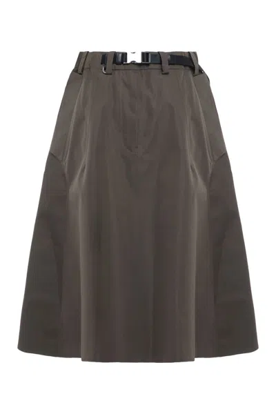 PRADA PRADA WIDE SKIRT IN TECHNICAL FABRIC