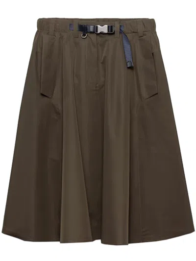 Prada Skirt Featuring Belt Loops And Flap Detail In Black
