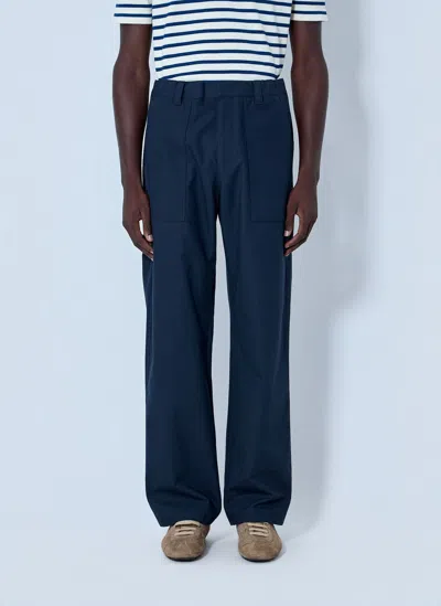 Prada Wide-leg Tailored Trousers In Blue