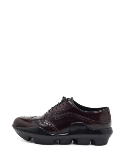 Pre-owned Prada Wingtip Brogue Oxford Shoes In Red