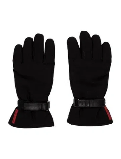 Pre-owned Prada Winter Gloves In Black/red