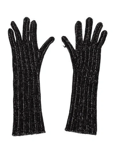Pre-owned Prada Winter Gloves In Black/silver