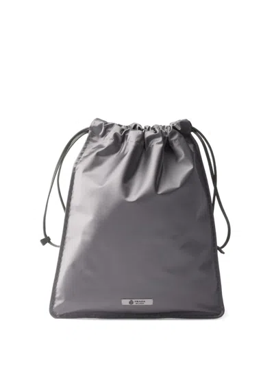 Prada Wish Drawstring Pouch In Gray