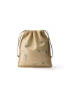 Prada Wish Pouch Aus Besticktem Canvas In Blue
