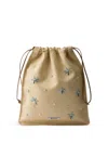 Prada Wish Pouch Aus Besticktem Canvas In Blue