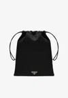 Prada Drawstring Clutch In Black