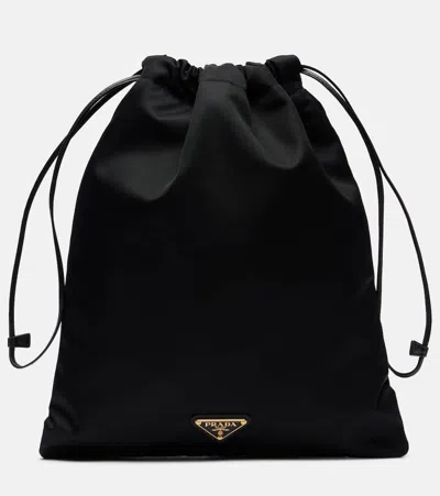 Prada Wish Re-nylon Clutch In Black