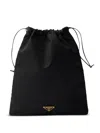 Prada Wish Re-nylon Drawstring Pouch In Neutral