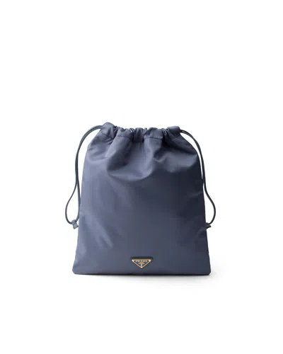 Prada Wish Pouch Aus Re-nylon In Blue
