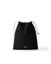 Prada Wish Re-nylon Drawstring Pouch In Black