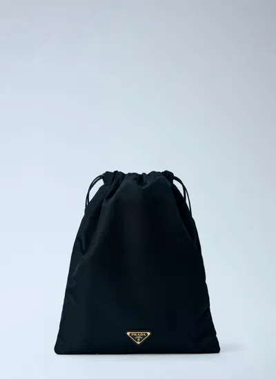 Prada Wish Re-nylon Pouch In Black