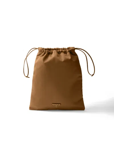 Prada Wish Re-nylon Pouch In Brandy