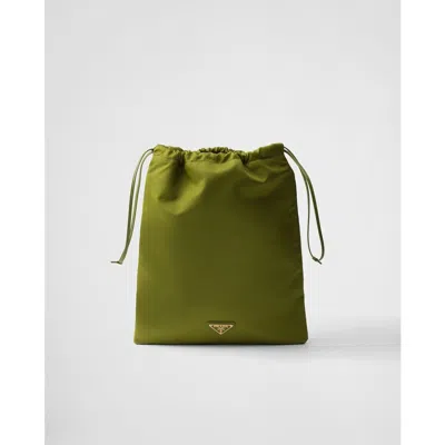 Prada Wish Re-nylon Pouch In Green