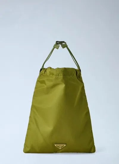 Prada Wish Re-nylon Pouch In Green