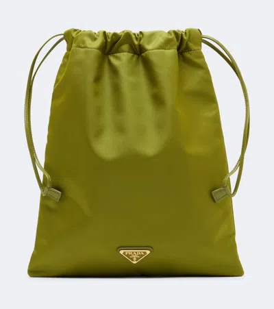 Prada Wish Re-nylon Pouch In Green