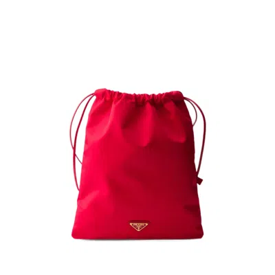 Prada Wish Re-nylon Pouch In Red