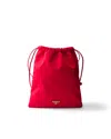 Prada Wish Re-nylon Pouch In Red