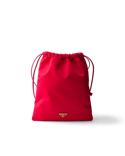 Prada Wish Re-nylon Pouch In Red