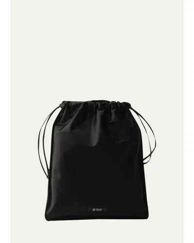 Prada Wish Silk Duchesse Drawstring Pouch Bag In Black