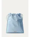 Prada Wish Silk Duchesse Drawstring Pouch Bag In Blue