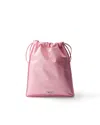 Prada Wish Silk Duchesse Drawstring Pouch Bag