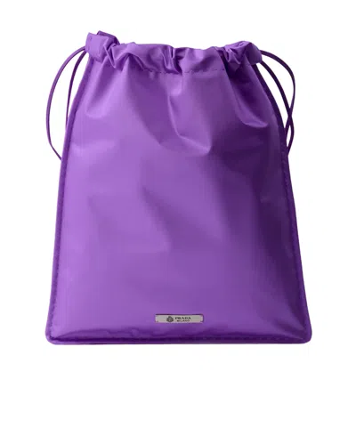 Prada Wish Silk Duchesse Pouch In Purple