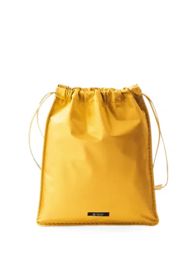 Prada Wish Silk Duchesse Pouch In Yellow