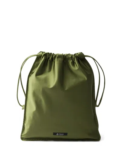 Prada Wish Silk Pouch In Green
