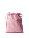 Prada Wish Silk Duchesse Drawstring Pouch Bag In Pink