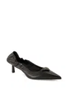 Prada Pointed Toe Kitten Heel Pumps With Ruched Detail In Multi