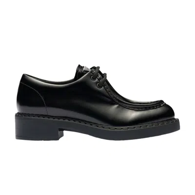 Pre-owned Prada Wmns Brushed Leather Lace-up 'black'