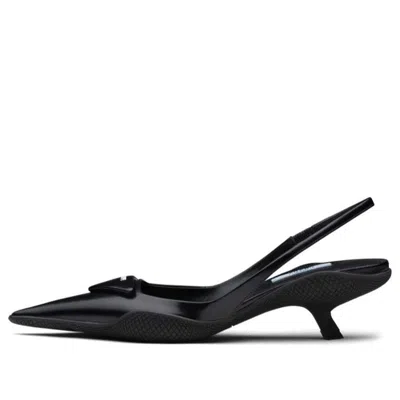 Prada (wmns)  30mm Sling-back Pumps Brushed Leather 'black'