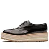 Prada (wmns)  Brogue Trim Microsole Brushed Leather Shoes 'black'